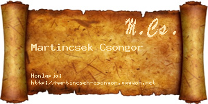 Martincsek Csongor névjegykártya
