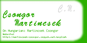 csongor martincsek business card